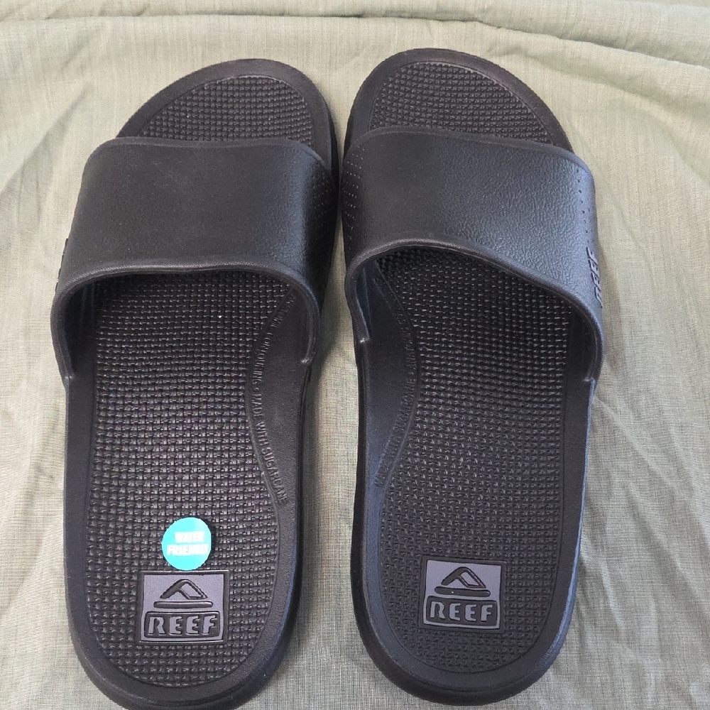 New Reef Men's Black Slide Sandals